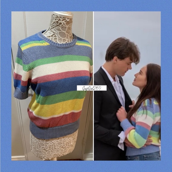 Alt Polo Ralph Lauren striped sweater L ASO The Summer I Turned Pretty Belly - Picture 1 of 6